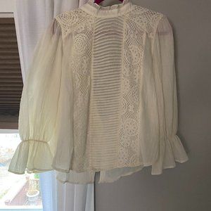 White cream blouse with beautiful detail